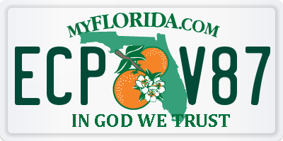 FL license plate ECPV87