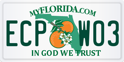 FL license plate ECPW03