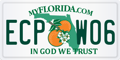 FL license plate ECPW06