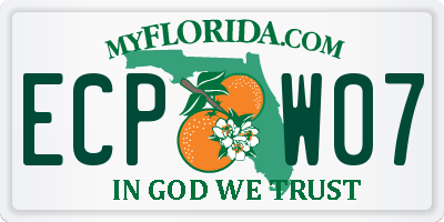 FL license plate ECPW07