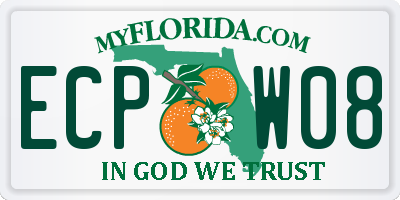 FL license plate ECPW08