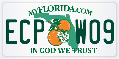FL license plate ECPW09