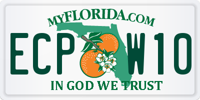 FL license plate ECPW10
