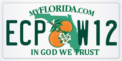 FL license plate ECPW12