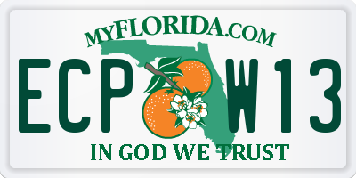 FL license plate ECPW13