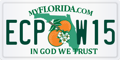FL license plate ECPW15