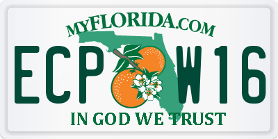 FL license plate ECPW16