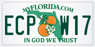 FL license plate ECPW17