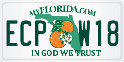 FL license plate ECPW18