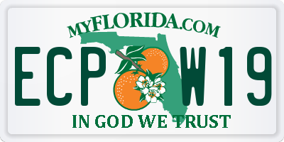 FL license plate ECPW19