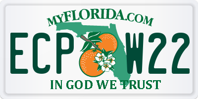 FL license plate ECPW22