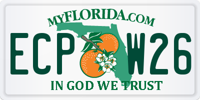 FL license plate ECPW26