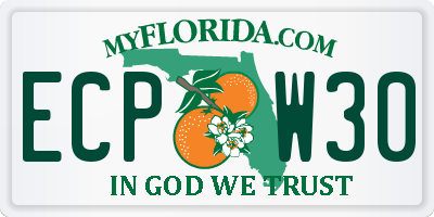 FL license plate ECPW30
