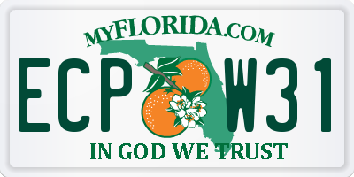 FL license plate ECPW31
