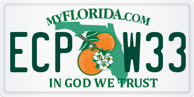 FL license plate ECPW33