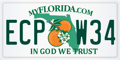 FL license plate ECPW34