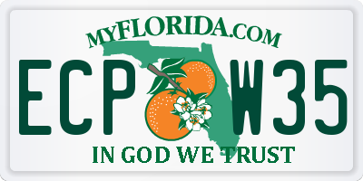 FL license plate ECPW35