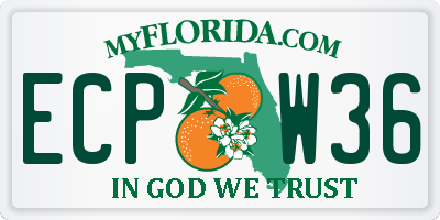 FL license plate ECPW36
