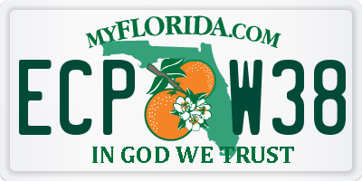 FL license plate ECPW38