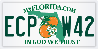 FL license plate ECPW42