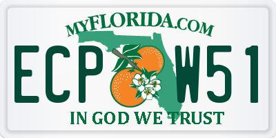 FL license plate ECPW51