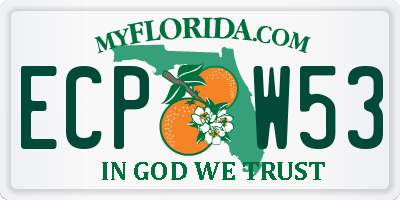 FL license plate ECPW53