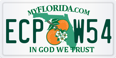 FL license plate ECPW54
