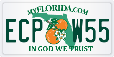 FL license plate ECPW55