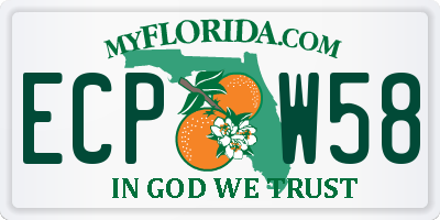 FL license plate ECPW58