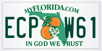 FL license plate ECPW61