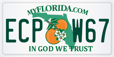 FL license plate ECPW67