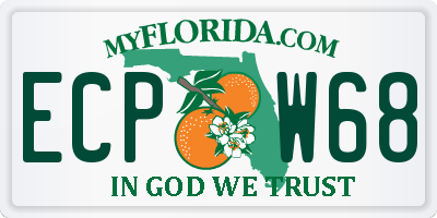 FL license plate ECPW68