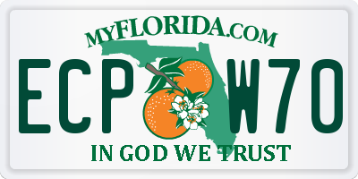 FL license plate ECPW70