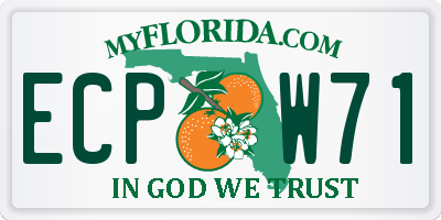 FL license plate ECPW71
