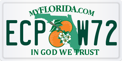 FL license plate ECPW72