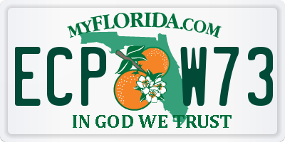 FL license plate ECPW73