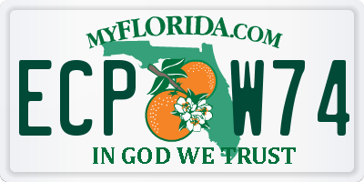 FL license plate ECPW74