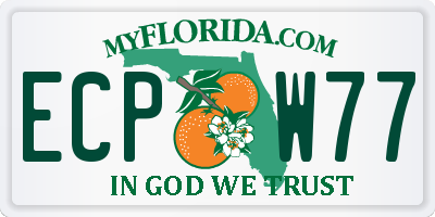 FL license plate ECPW77