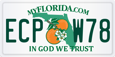 FL license plate ECPW78