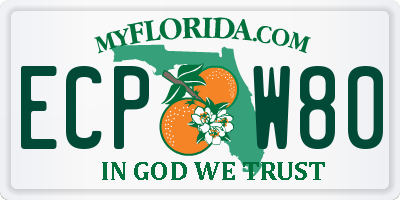 FL license plate ECPW80