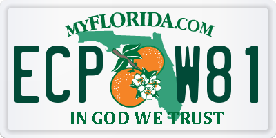 FL license plate ECPW81