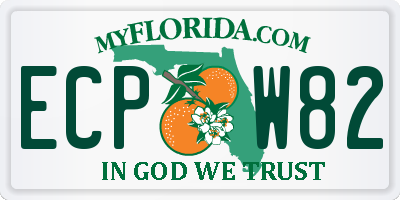 FL license plate ECPW82