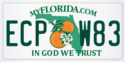 FL license plate ECPW83