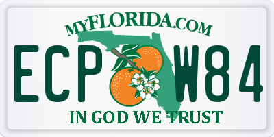 FL license plate ECPW84