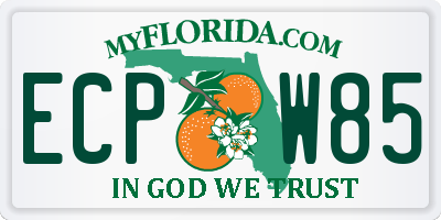 FL license plate ECPW85