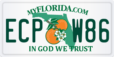 FL license plate ECPW86