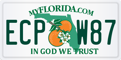 FL license plate ECPW87