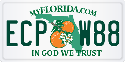 FL license plate ECPW88
