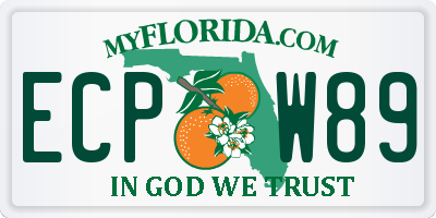 FL license plate ECPW89