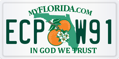 FL license plate ECPW91
